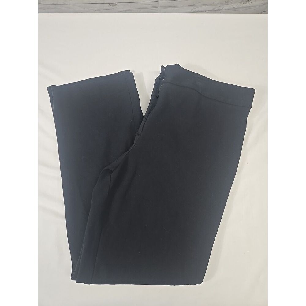 Talbots Black Dress‎ Pants Straight Leg Fabric Knit In Italy Women's Size 14